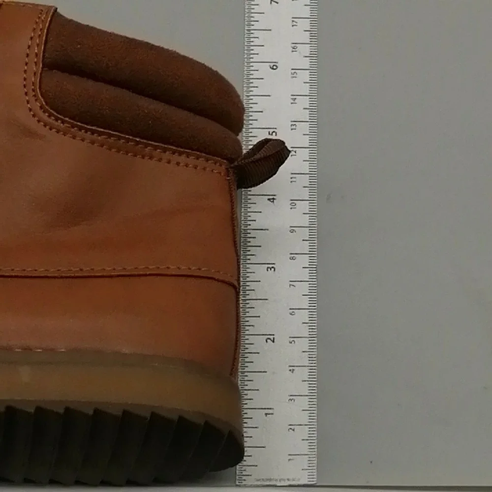 Old Navy Shoes Womens Flat Heel Lace Up Front Ankle Boot Cushioned Insole Tan 5